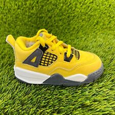 Zapatillas deportivas Nike Air Jordan 4 retro para niños pequeños talla 7C amarillas BQ7670-700 segunda mano  Embacar hacia Argentina