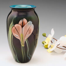 Richard Satava Art Glass Iris Flowers Vase for sale  Shipping to South Africa
