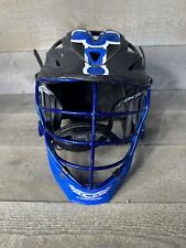 Usado, Capacete Cascade R lacrosse preto fosco cromado azul protetor facial tamanho único serve para a maioria comprar usado  Enviando para Brazil