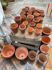 30 Old Used Vintage Hand ThrownTerracotta Clay Garden Plant Pots in Wooden Crate for sale  LITTLEBOROUGH