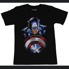 Usado, Camiseta Capitã América Marvel Adulto tamanho pequeno cabeça estilizada posada sobre escudo comprar usado  Enviando para Brazil