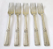 5x Antique Walker & Hall  Silver Plated Dessert Cake Forks Cutlery c.1900 5.5" for sale  Shipping to South Africa