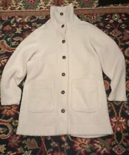 Ivory White Sherpa Teddy Coat, Land’s End Petite Med for sale  Shipping to South Africa