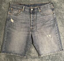 Shorts jeans masculino Levis 501 azul botão mosca denim tamanho 34 com costura interna 9” comprar usado  Enviando para Brazil