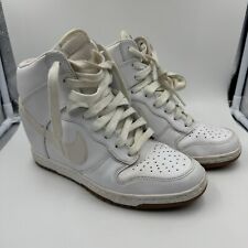 Zapatillas Nike para mujer Sky Hi Wedge talla EE. UU. 8 UK 5,5 cuero blanco segunda mano  Embacar hacia Argentina