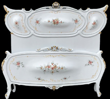 Vintage Italian Venetian Style Lacquer Bedframe with Hand-Painted Flowers for sale  Shipping to South Africa