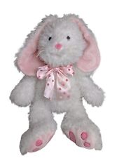 GANZ 19" Plush HARRIETTA BUNNY Rabbit White Pink Ears Feet Ribbon Bow Large Toy for sale  Shipping to South Africa