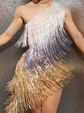 Women Sequin Tassel Fringes Sexy Dress Dancer Singer Costume Show Stage Wear for sale  Shipping to South Africa