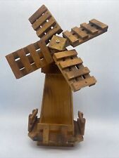 Used, 19" WOOD WINDMILL - Wooden Dutch Spinning Garden Wind Mill Amish Handmade in USA for sale  Shipping to South Africa