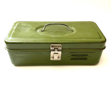 Caja de herramientas utilitaria de metal verde vintage Union Mfg modelo 4011 Pat No. 3171566 segunda mano  Embacar hacia Argentina