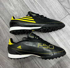 Adidas F10 TRX TF F50 Yellow Stripe Football Soccer Turf Shoes US 9 1/2 UK 9, used for sale  Shipping to South Africa