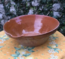 Antique French Tian Provence 15” bowl pottery Earthenware Terracotta Brick, used for sale  Shipping to South Africa