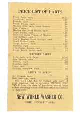 Cartão postal publicitário lista de preços peças de reparo New World Washer Company 1938 comprar usado  Enviando para Brazil