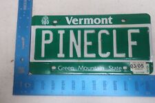 Etiqueta de matrícula Vermont VT 2005 05 Vanity Pine Cliff PineCliff PINECLF, usado segunda mano  Embacar hacia Argentina