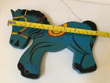 Pony carrusel de caballo pintado de 8"" de madera artesanal década de 1940 y tallas de pato de 5"" EE. UU. segunda mano  Embacar hacia Argentina