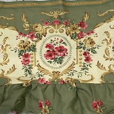 Country Cottage Valance 15x83 Green Beige Pink Gold Floral Ruffle  for sale  Shipping to South Africa
