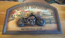 Usado, Vintage Harley Davidson Motorcycle Club 3D madeira pintada sinal 23.5x16 "  comprar usado  Enviando para Brazil