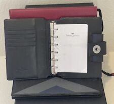 Usado, Organizador de agenda Faber Castell 15x12cm 6 anéis tamanho A6 couro preto com caixa comprar usado  Enviando para Brazil