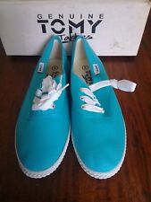 Genuine Tomy Takkies Canvas Flats Turquoise UK Size 5 New Boxed Free P&P  for sale  Shipping to South Africa