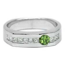 Used, 0.36ct Natural Demantoid Garnet Ring 10pcs 0.52ct VS/G DIAMOND 14K White Gold for sale  Shipping to Canada