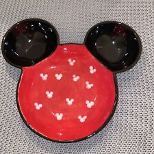 Usado, Tigela Disney Mickey Mouse cabeça em forma orelhas de prato vermelho preto cerâmica comprar usado  Enviando para Brazil