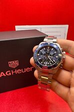 Relógio TAG HEUER Aquaracer cronógrafo mostrador azul CAY111B.BA0927 comprar usado  Enviando para Brazil