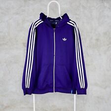 Adidas Originals Purple Track Top Hooded Jacket 2011 Striped Firebird Mens Large for sale  Shipping to South Africa