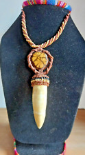Peruvian shaman necklace woven in macrame thread with ayahuasca flower for sale  Shipping to South Africa