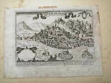 Stampa antica "Il Regno di Napoli in prospettiva" Abate Pacichelli 1703 Penne usato  Spinetoli