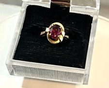 Used, Vintage Pink Garnet Diamond Ring 14KT Yellow Gold Estate Jewelry for sale  Shipping to South Africa