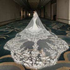 Bridal Veil White and Ivory Colour Lace Long Veil Can Be Customized Size Veil, used for sale  Shipping to South Africa