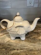 WHIMSICAL CORDON BLUE PORCELAIN ELEPHANT TEA POT 28OZ WHITE 3 to 4 CUPS for sale  Shipping to South Africa