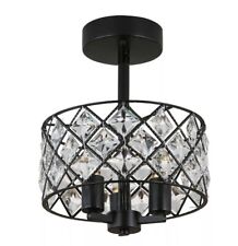 30cm Crystal Chandelier Modern Ceiling Light Pendant Lamp Lighting Fixture Black, used for sale  Shipping to South Africa