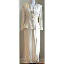 Daymor Couture Vintage Formal Jacket Dress Set Ivory Cream Sequins Petite 4 for sale  Shipping to South Africa