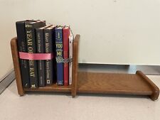 VINTAGE MCM Mid Century BOOKEND Book Shelf Oak Adjustable Solid Wood 20.5”x9” for sale  Shipping to South Africa