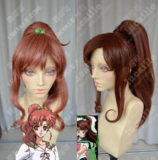 Sailor Moon Sailor Jupiter Kino Makoto Brown Peruca Cosplay Prop Rabo De Cavalo Halloween comprar usado  Enviando para Brazil