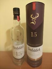 BOTELLA/CAJA DE WHISKY ESCOCESA DE MALTA ÚNICA GLENFIDDICH 15 AÑOS MARRÓN, usado segunda mano  Embacar hacia Argentina