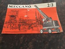 Vintage meccano instruction for sale  SCUNTHORPE