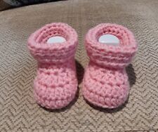 handmade crochet baby booties for sale  FARINGDON