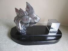 ART DECO CHROME FISH  INKWELL / DESK STAND C.1930 for sale  Shipping to South Africa
