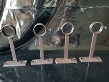 Brown metal curtain rod drapery holders 4 pieces, used for sale  Shipping to South Africa