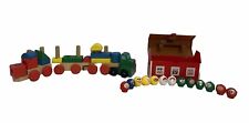Melissa and Doug Classic Toy Wooden Stacking Train 16 Pieces & Uno Moo Kids game, used for sale  Shipping to South Africa