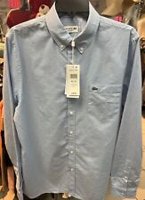 Camisa masculina Lacoste com botões Reg Fit azul claro tamanho médio NOVA comprar usado  Enviando para Brazil