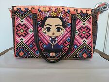 Bolso de hombro tejido multicolor a rayas Chevron Frida Kahlo Muneca segunda mano  Embacar hacia Mexico