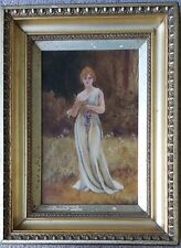 Used, Original Portrait Oil Painting 1894 Victorian Pre Raphaelite Gustav Schrodter?  for sale  NEWENT