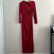 Vestido formal Lauren RALPH LAUREN NIGHT vermelho tamanho 10 recorte body con slinky comprar usado  Enviando para Brazil