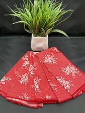 Servilletas rojas blancas hechas a mano florales reutilizables primavera verano decoración de mesa 6 , usado segunda mano  Embacar hacia Argentina