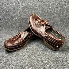 Dunham Mens Captain Boat Shoes Brown Tan Leather Lace Up Moc Toe 12D for sale  Shipping to South Africa