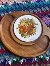 Usado, Vintage Retro Goodwood Bandeja de Queijo Tábua Rebite Teca Genuína Porção Charcutaria comprar usado  Enviando para Brazil