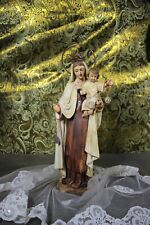 Estatua Virgen con Niño, Antigua Virgen del Carmen, Escultura Virgen, Escayola segunda mano  Embacar hacia Argentina